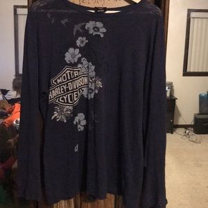 Harley Davidson long sleeve purple shirt size L